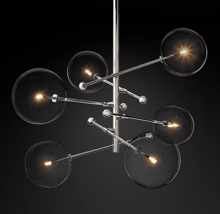 GLASS GLOBE MOBILE CHANDELIER