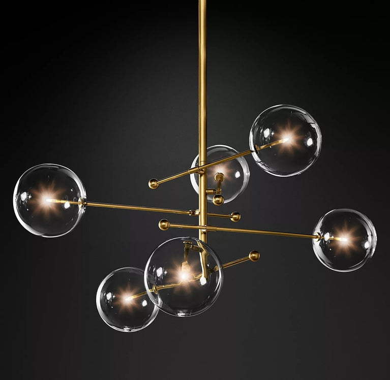 GLASS GLOBE MOBILE CHANDELIER