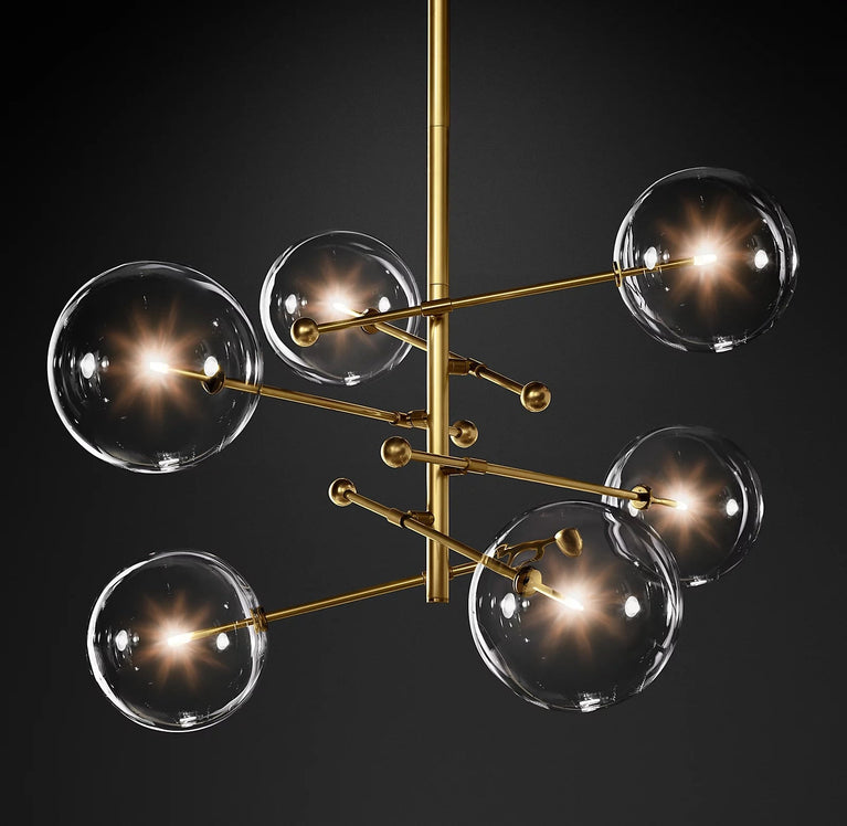 GLASS GLOBE MOBILE CHANDELIER