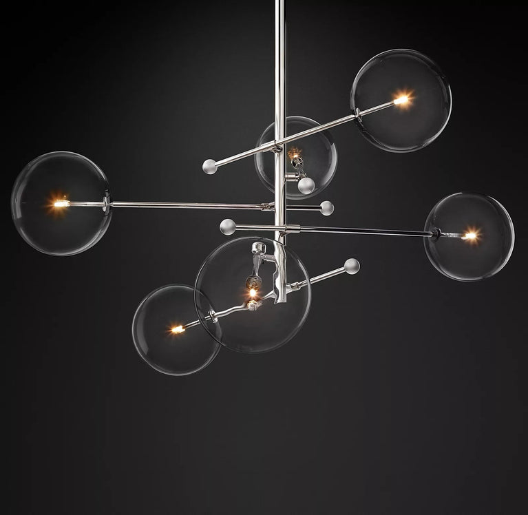 GLASS GLOBE MOBILE CHANDELIER
