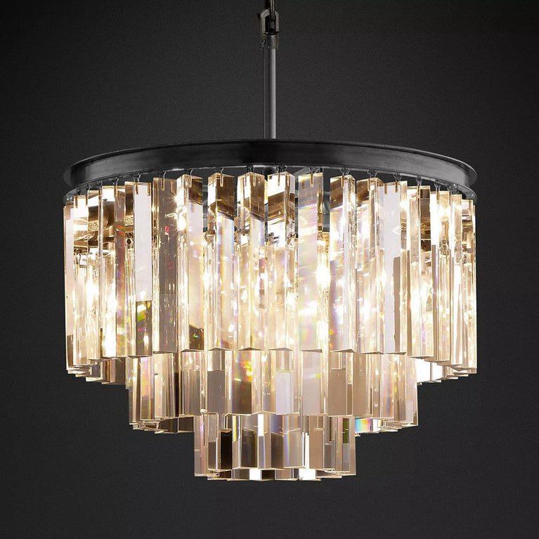 Clavel Crystal Round Chandelier for Living Room, Interior lighting