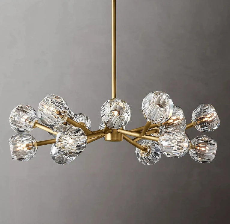 Boule De Cristal Clear Glass Ball Modern Round Chandelier Light 36"