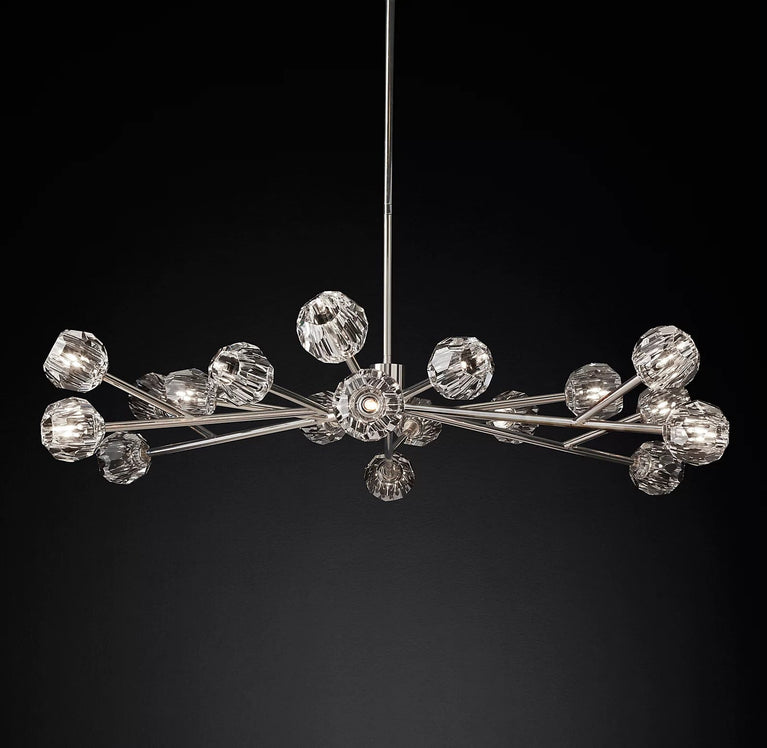 Boule De Cristal Clear Glass Ball Modern Round Chandelier Light 60"