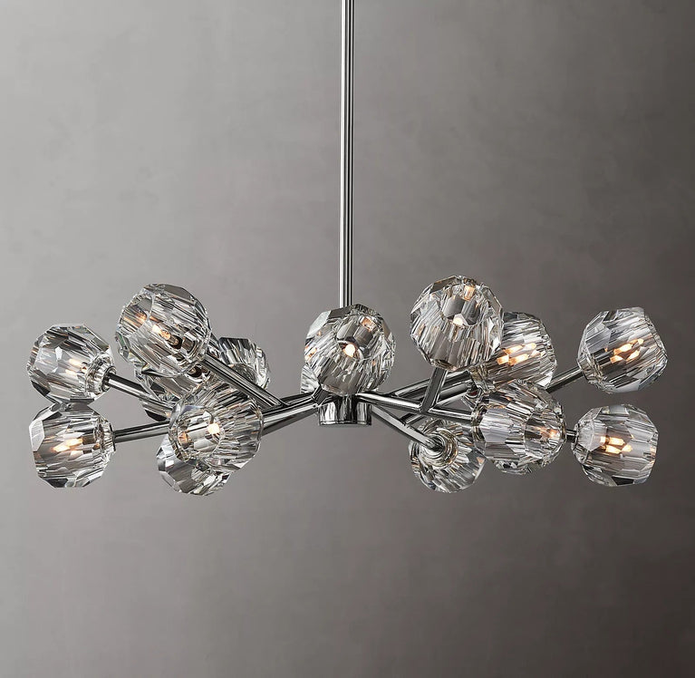 Boule De Cristal Clear Glass Ball Modern Round Chandelier Light 36"