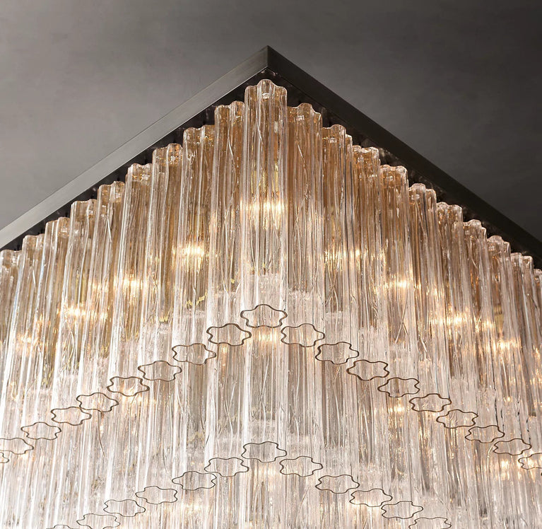 Caesar Glass Tube Square Chandelier 45"