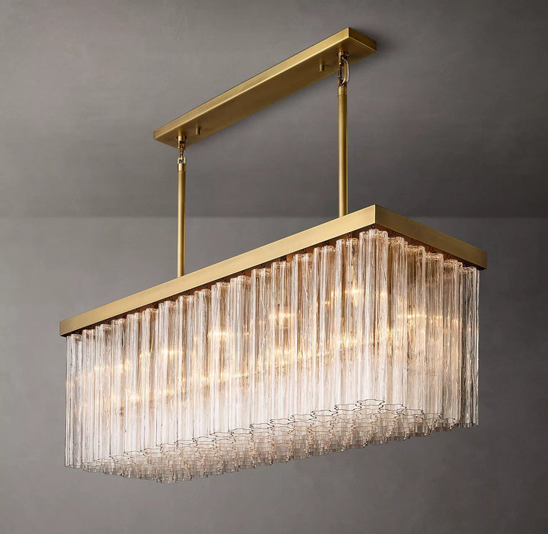 Caesar Glass Tube Linear Chandelier 54"