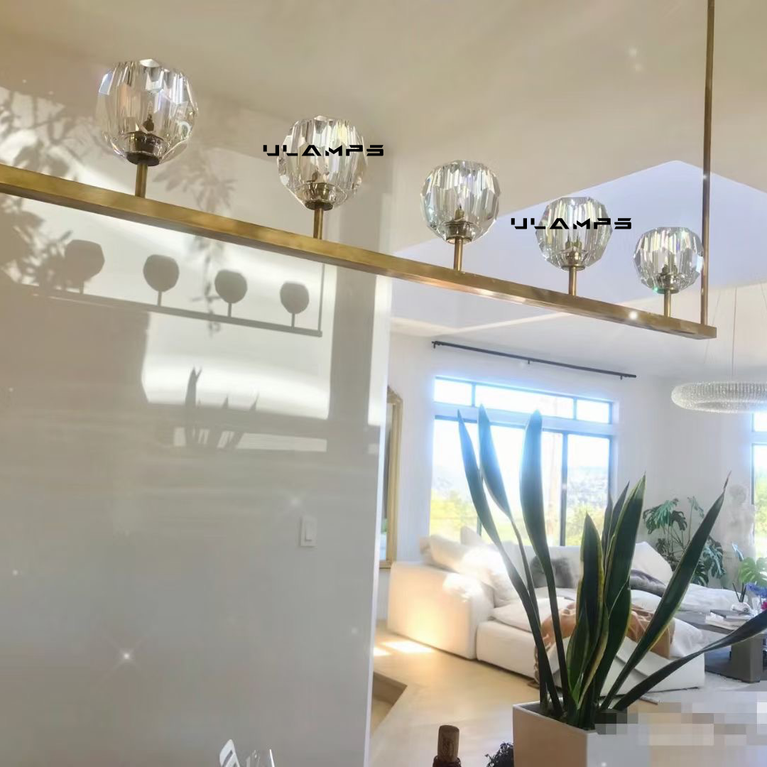 Boule De Cristal Clear Glass Ball Modern Round Chandelier Light 36"