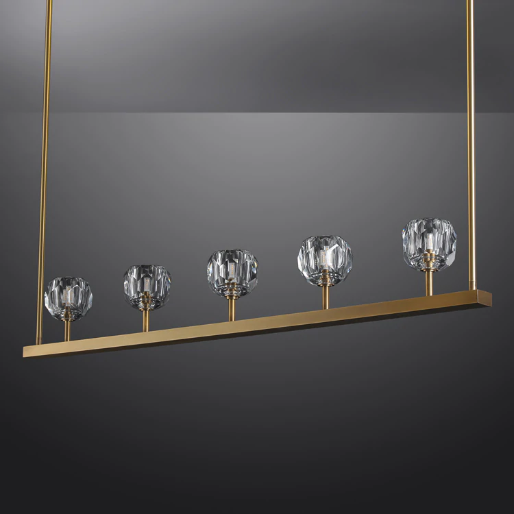 Boule De Cristal Smoke Glass Minimalist Linear Chandelier 48"