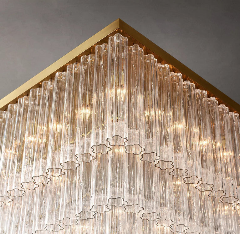 Caesar Glass Tube Square Chandelier 45"