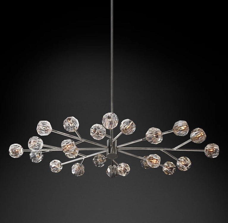 Boule De Crystal Ball Clear Glass Round Chandelier 72"