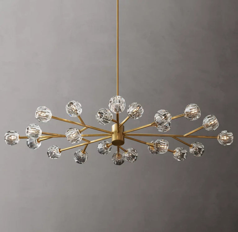 Boule De Crystal Ball Clear Glass Round Chandelier 72"
