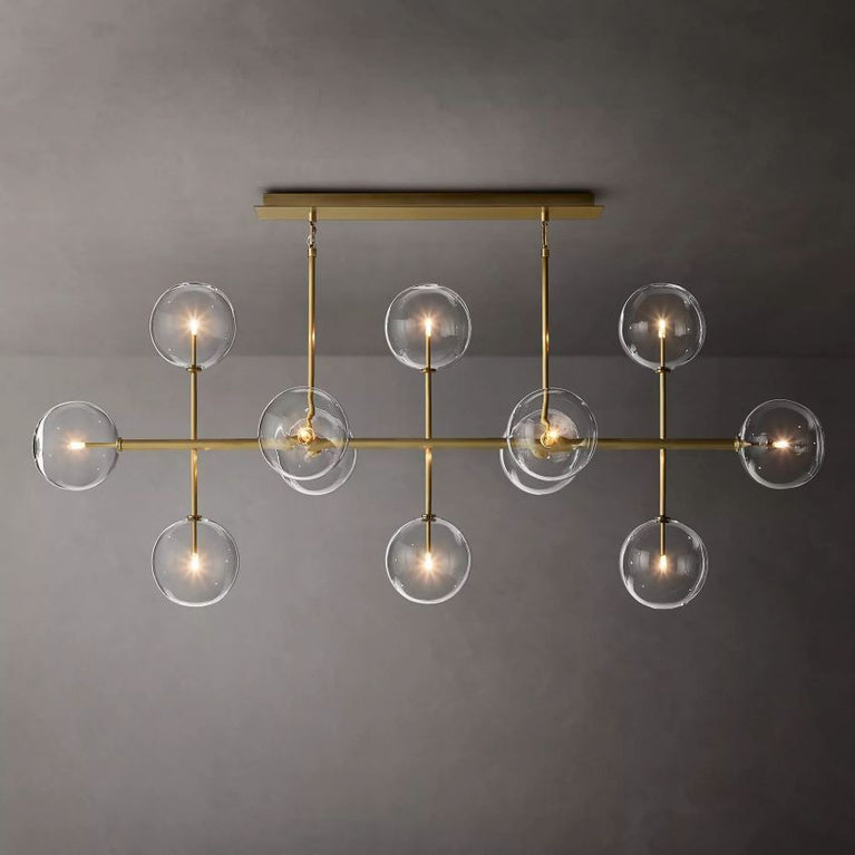Sierra Glass Globe Modern Linear Chandelier 72"W