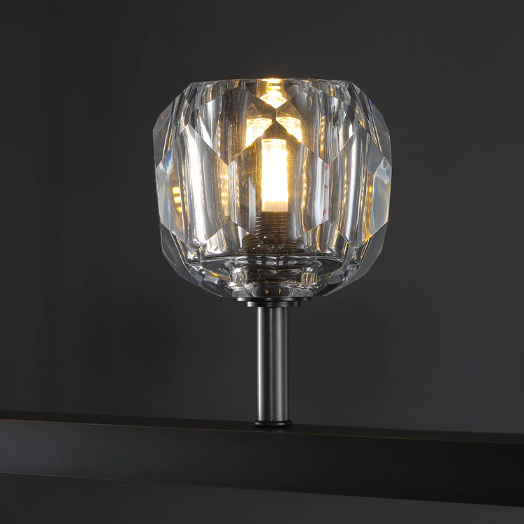 Boule De Cristal Smoke Glass Minimalist Linear Chandelier 48"
