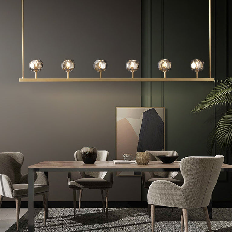 Boule De Cristal Smoke Glass Minimalist Linear Chandelier 60"