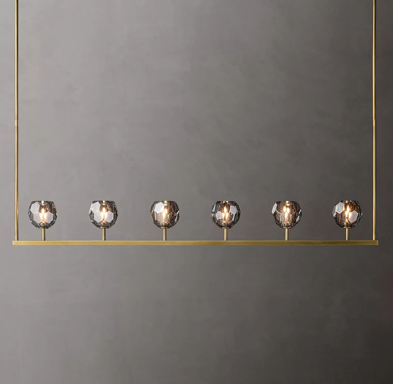 Boule De Cristal Smoke Glass Minimalist Linear Chandelier 60"