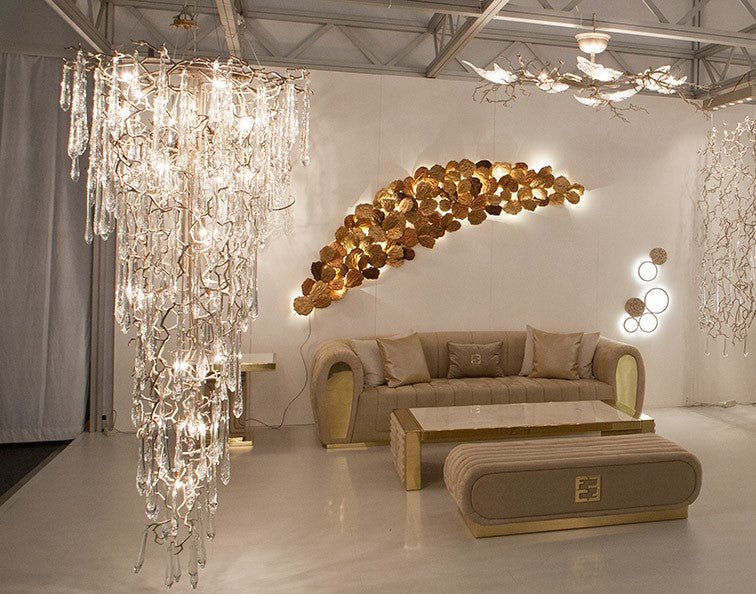 Kato Round Foyer Branching Teardrop Chandelier Light