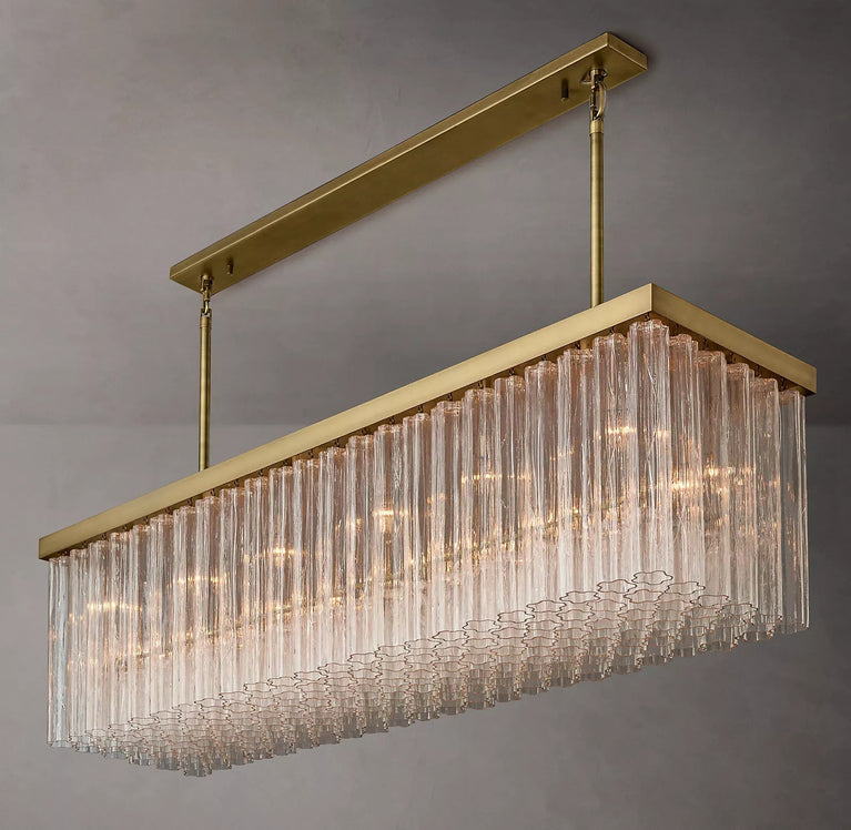 Caesar Glass Tube Linear Chandelier 72"
