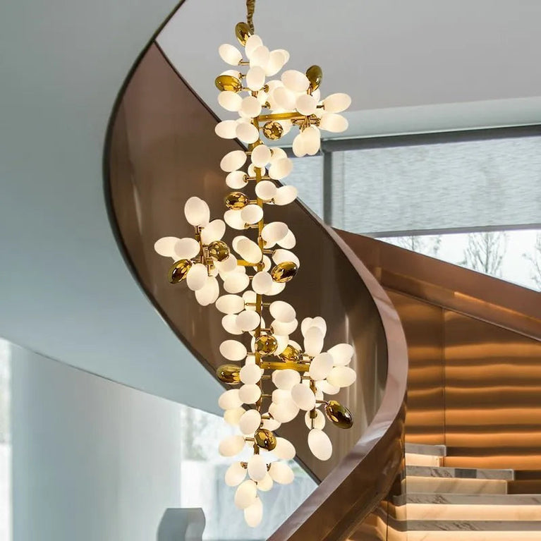 Melano Modern Luxury Linear Glass ball Chandelier Light