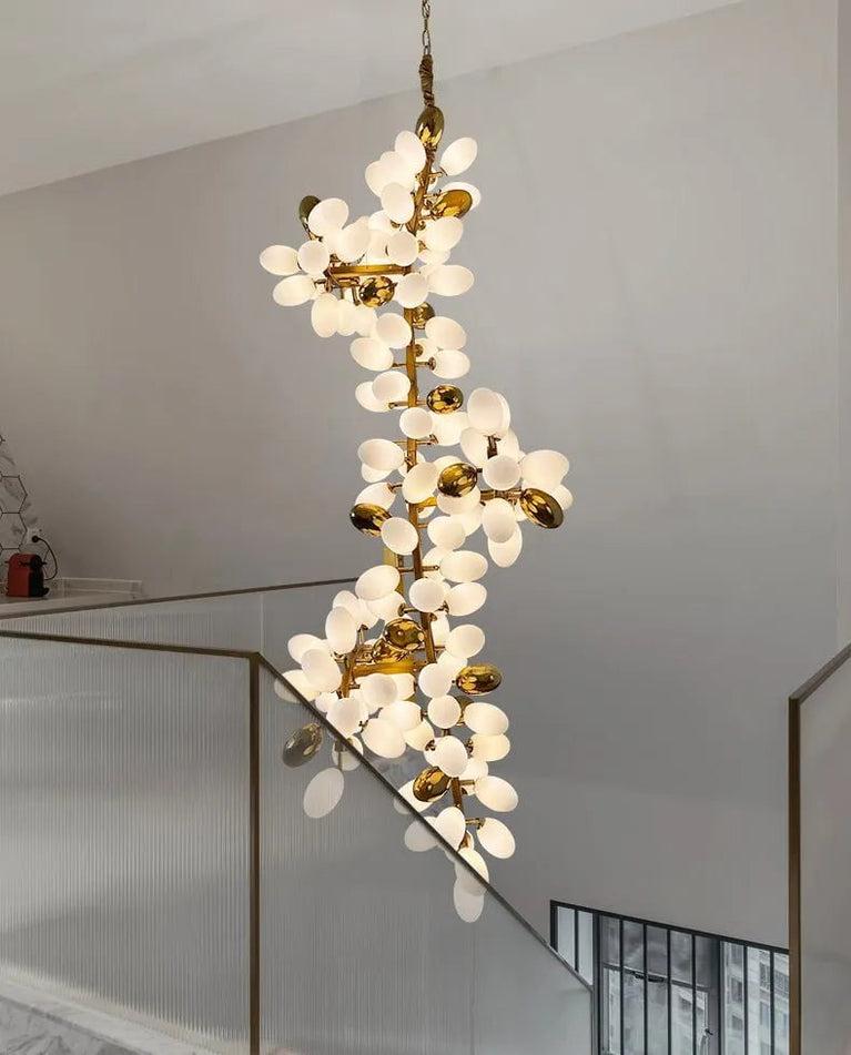 Melano Modern Luxury Linear Glass ball Chandelier Light