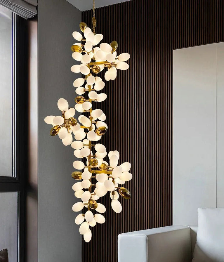 Melano Modern Luxury Linear Glass ball Chandelier Light