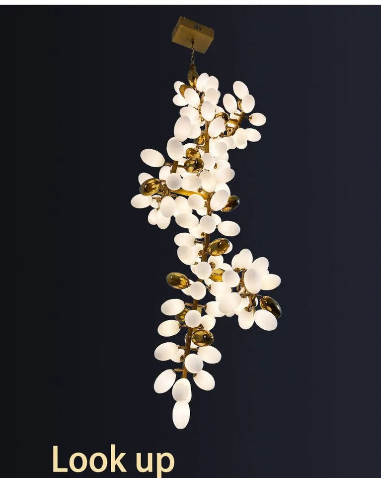 Melano Modern Luxury Linear Glass ball Chandelier Light