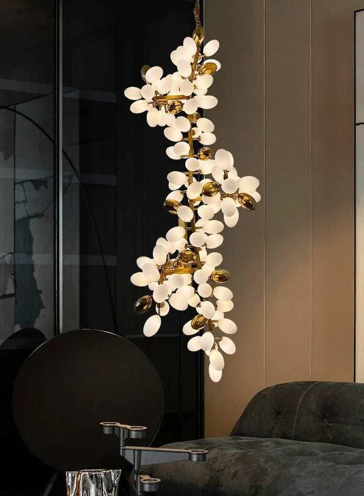 Melano Modern Luxury Linear Glass ball Chandelier Light