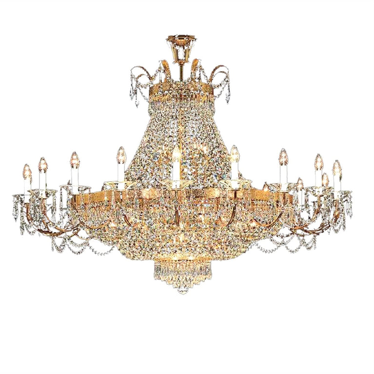 Machine Large Chrome Gold Crystal Chandelier Light Fixtures