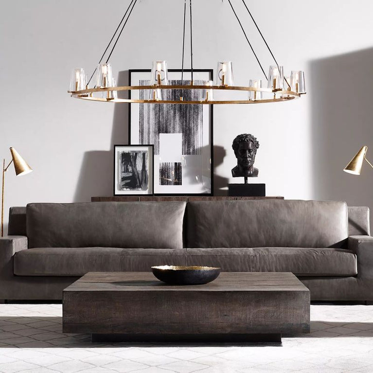 Cielle Round Chandelier Glass 48'',Modern Island Chandelier