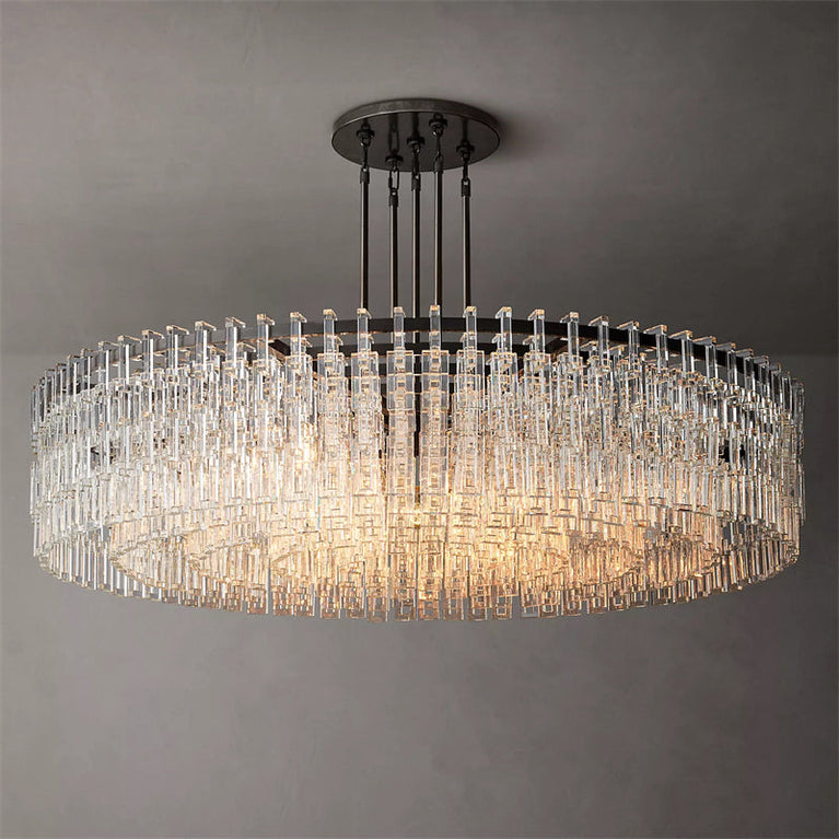 Marignan Crystal Modern Round Chandelier 60", Light For Living Room