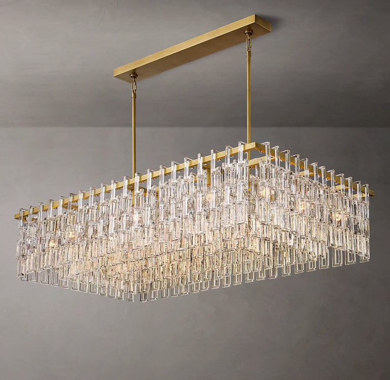 Fabricia Glass Chandelier 60'', Luxury Indoor Lamps for Living Room