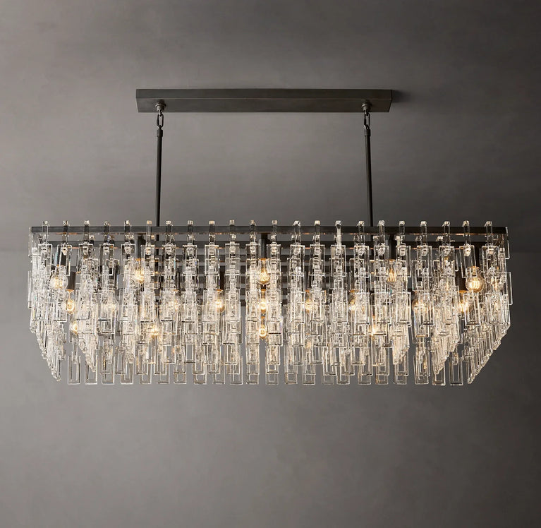 Fabricia Glass Chandelier 60'', Luxury Indoor Lamps for Living Room