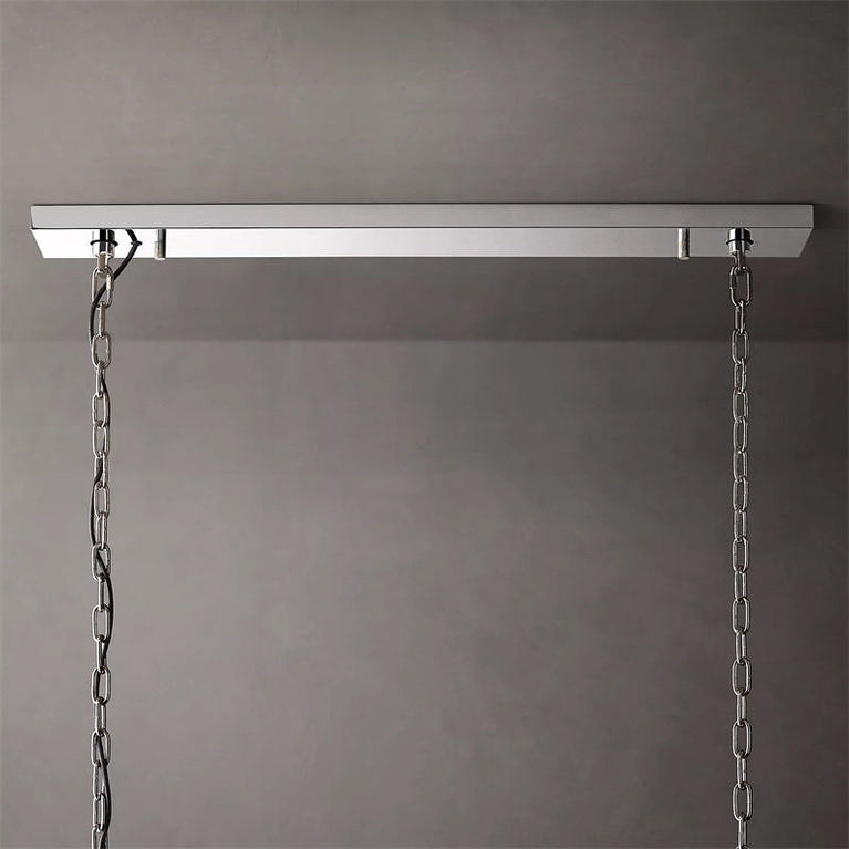 Harlowe Calcite Rectangular Chandelier 55", Modern Alabaster chandelier