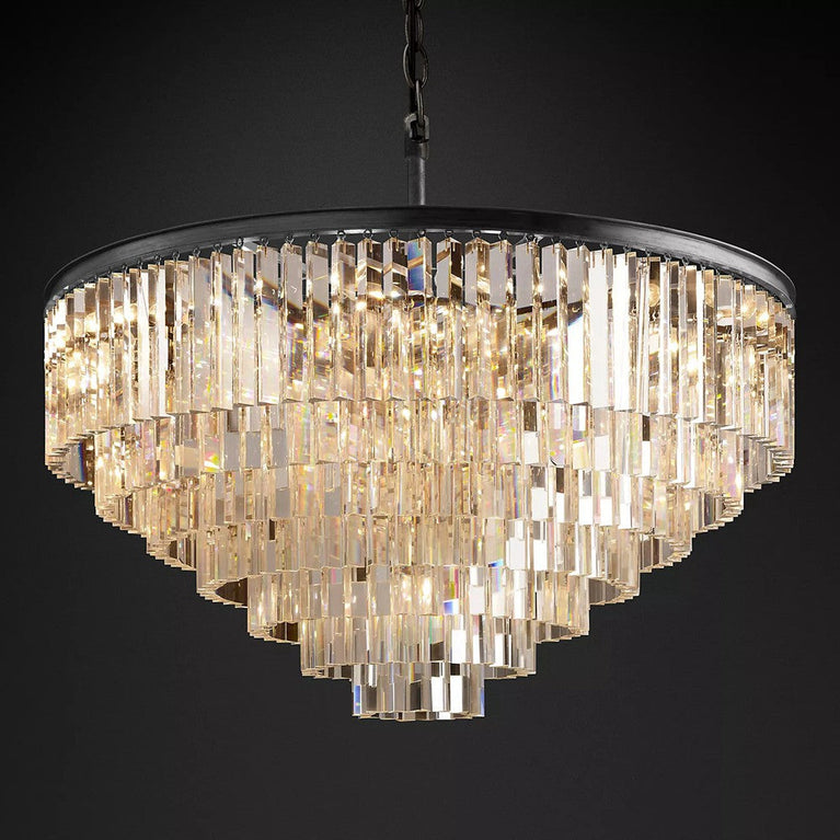 Clavel Crystal Round Chandelier for Living Room, Interior lighting