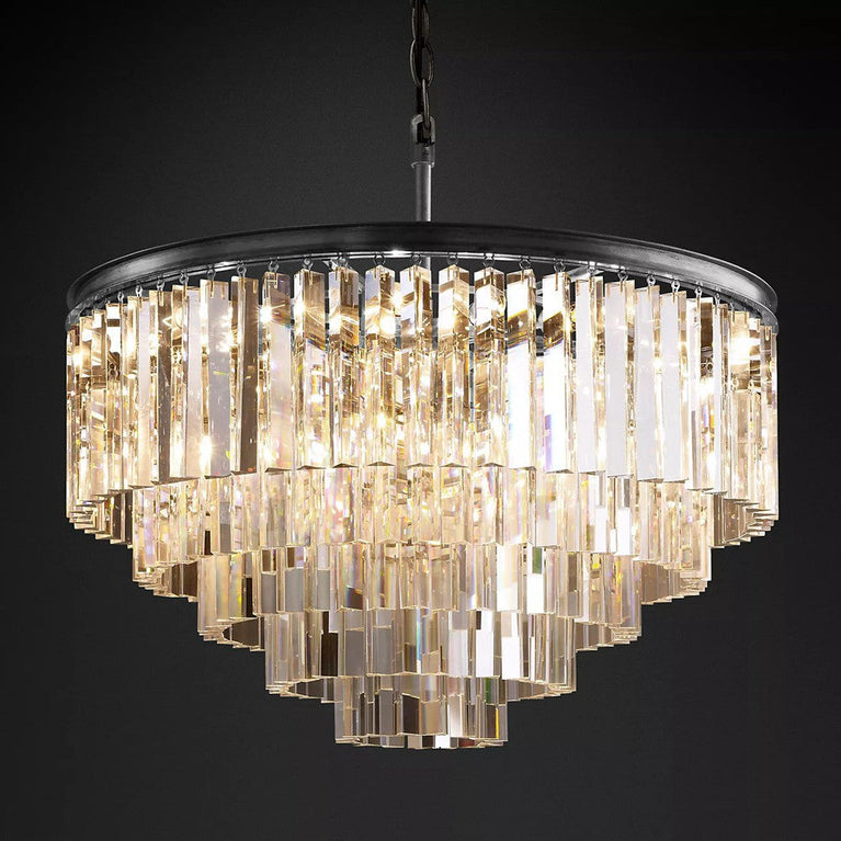Clavel Crystal Round Chandelier for Living Room, Interior lighting