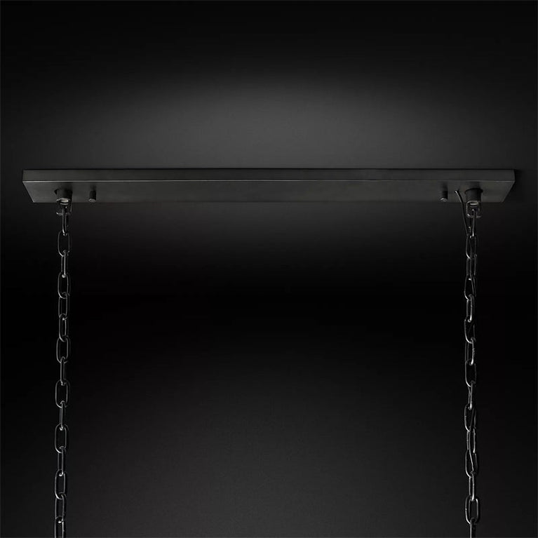Harlowe Calcite Rectangular Chandelier 74", Modern Marble Chandelier