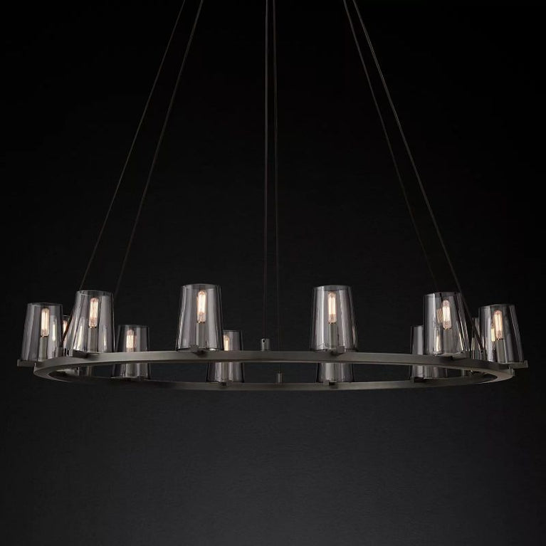 Cielle Round Chandelier Glass 48'',Modern Island Chandelier