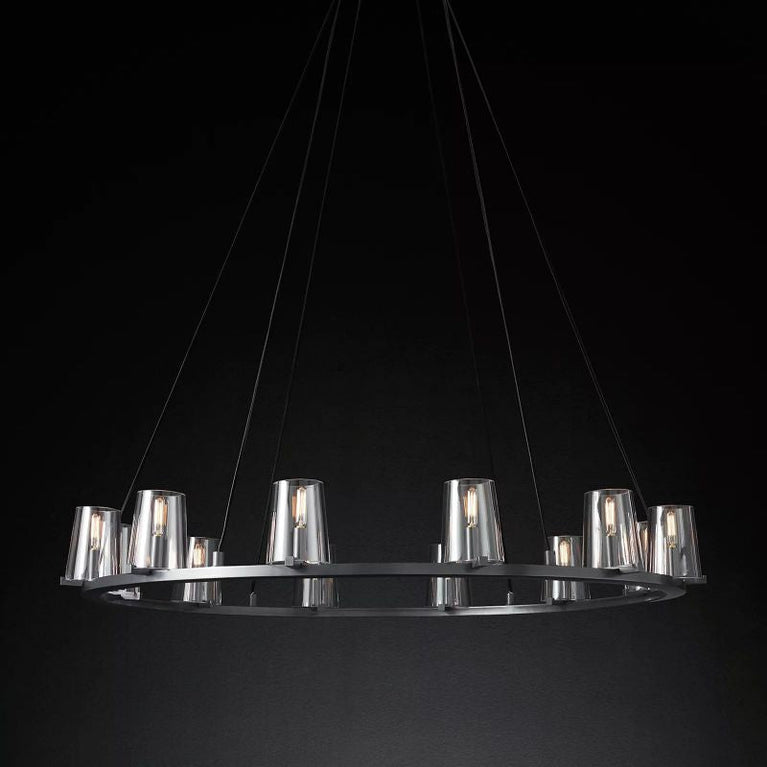 Cielle Round Chandelier Glass 48'',Modern Island Chandelier