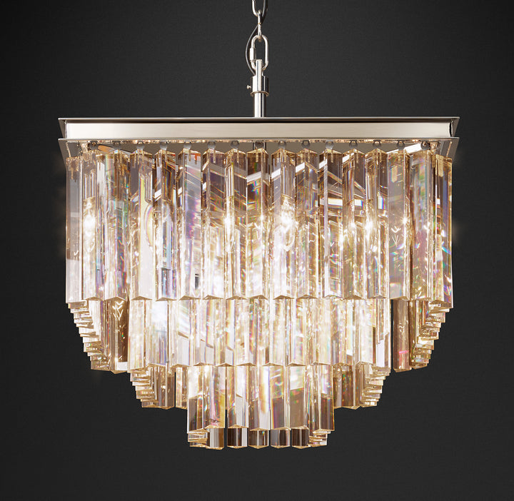 Odeon Crystal Multi-Layer Square Chandelier