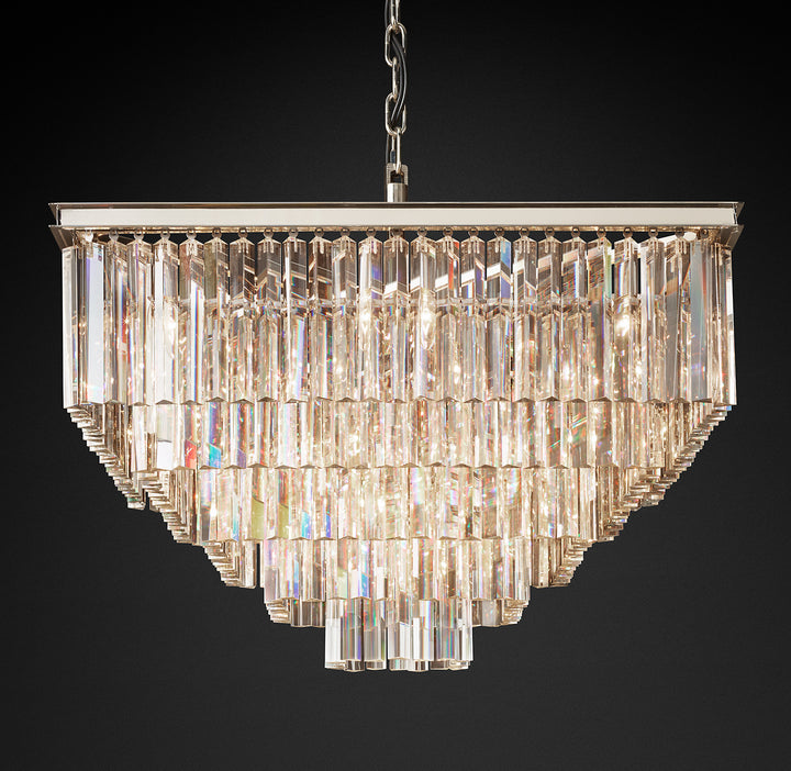 Odeon Crystal Multi-Layer Square Chandelier
