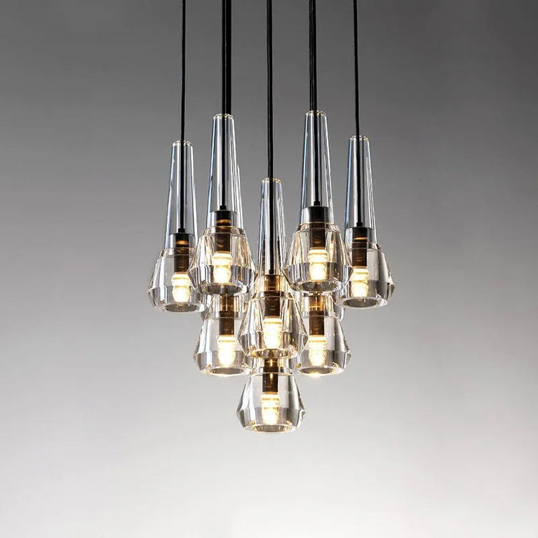 Aaron Modern Cone Crystal Pendant Chandelier Light
