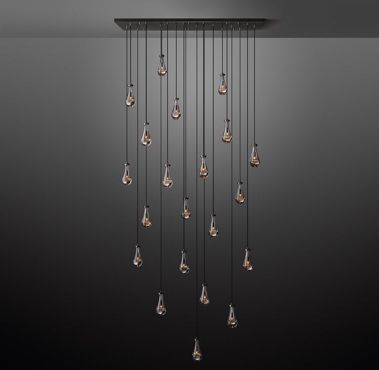 Rain Linear Modern Dining Room Chandelier Light 72"