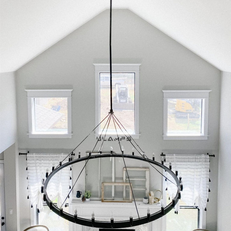 Vintage Filament Round chandelier 73" 36-Lights