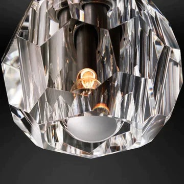 Bille De Clear Crystal Ball Flush Mount