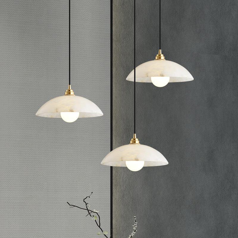 Mona Alabaster Dome Pendant Light, Cord Adjustable