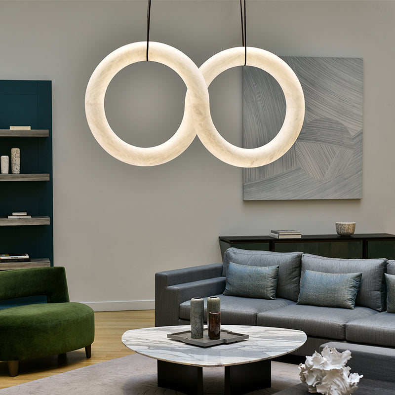 Oslo Infinity Symmetrical Alabaster Pendant Light