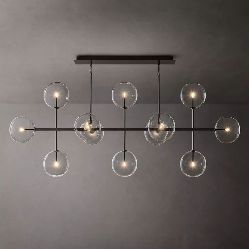 Sierra Glass Globe Modern Linear Chandelier 72"W