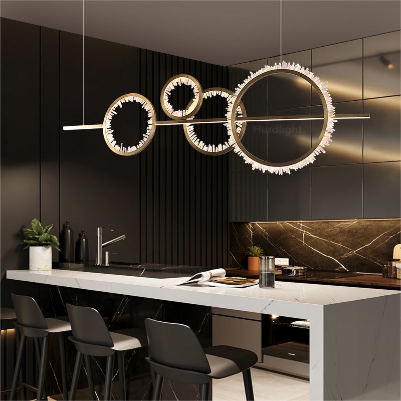 Primary Crystal Cluster Kitchen Island Chandelier chandeliers for dining room,chandeliers for stairways,chandeliers for foyer,chandeliers for bedrooms,chandeliers for kitchen,chandeliers for living room Rbrights 4 Ring  