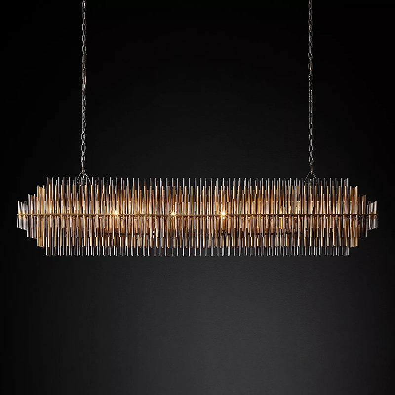 Emile Industrial Wind Rectangular Chandelier 54"