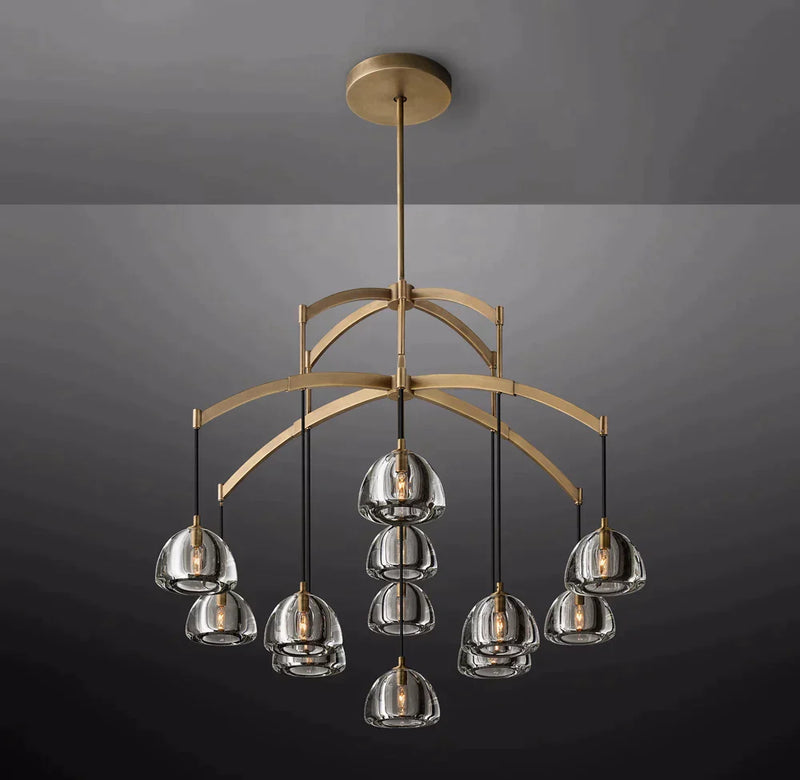 Hemisphere Modern Glass Round Chandelier 60''