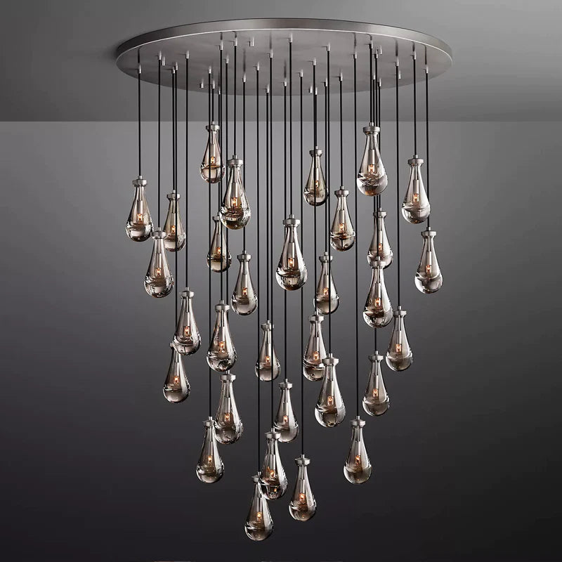 RAINDROP Drew Round 31-Light Long Chandelier For Staircase
